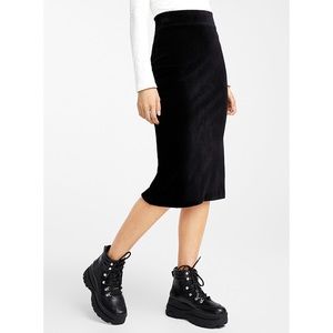 Piazza Sempione Black Corduroy Midi Skirt High Waisted Women’s Size 40 or US 4